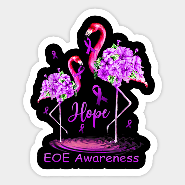 EOE Awareness Flamingo Flamingo Sticker TeePublic